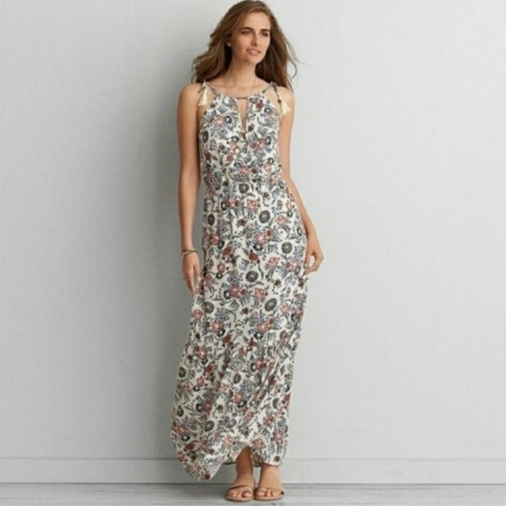 American Eagle Floral Boho Sleeveless Maxi Dress